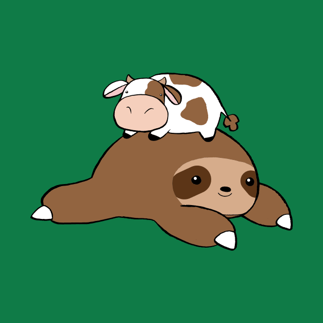 Sloth and Tiny Cow by saradaboru