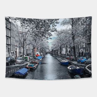 Canals of Amsterdam - Blue Edition Tapestry