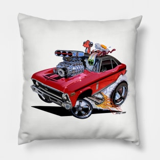 SUPER Nova 1970 Chevy Nova RED Pillow