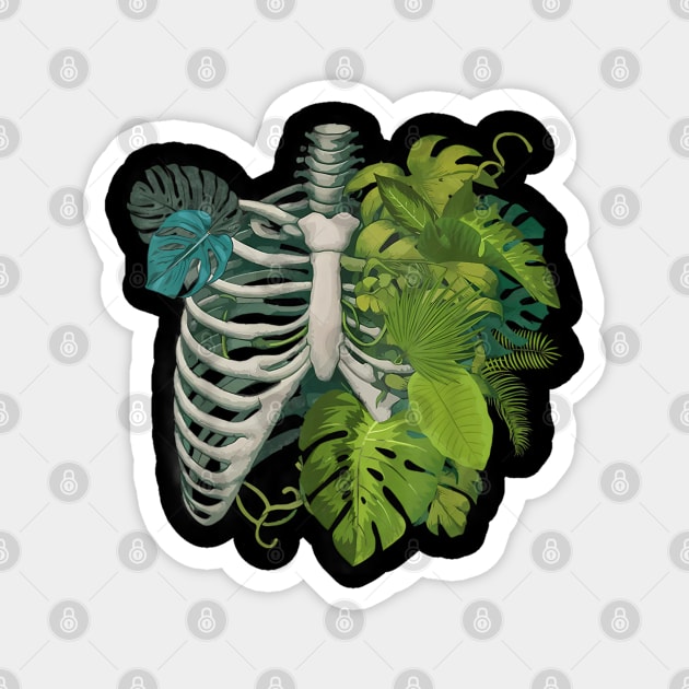 Skeleton Plant Body Gardener Plant Lover Magnet by DiffusArt
