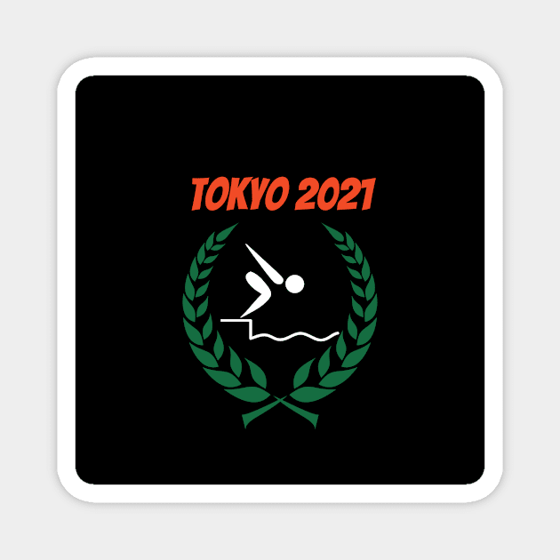 Swimming Tokyo 2021 Olympics Magnet by Slick T's