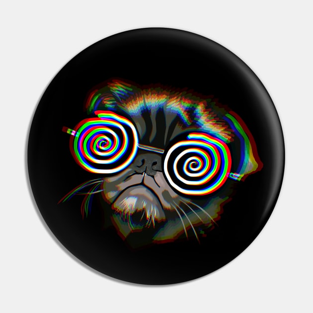 Hypnotizing Pug Chromatic Version Pin by wildjellybeans