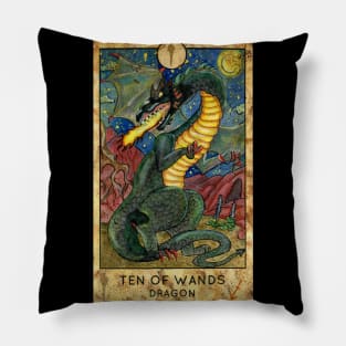 Ten Of wands. Minor Arcana Tarot Card. Pillow