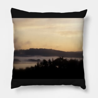 misty october sunrise over the Columbia River Pillow