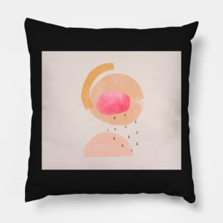Neon pink Abstract pastel art painting Pillow