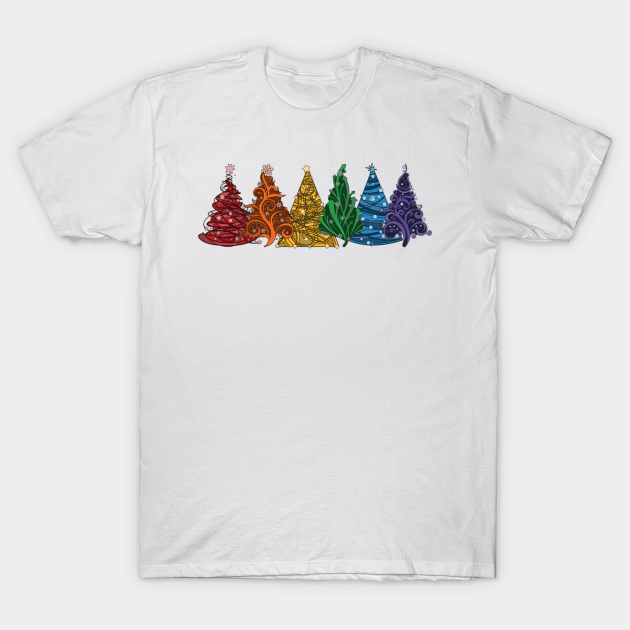 Rainbow Christmas Trees - Gay Pride - T-Shirt