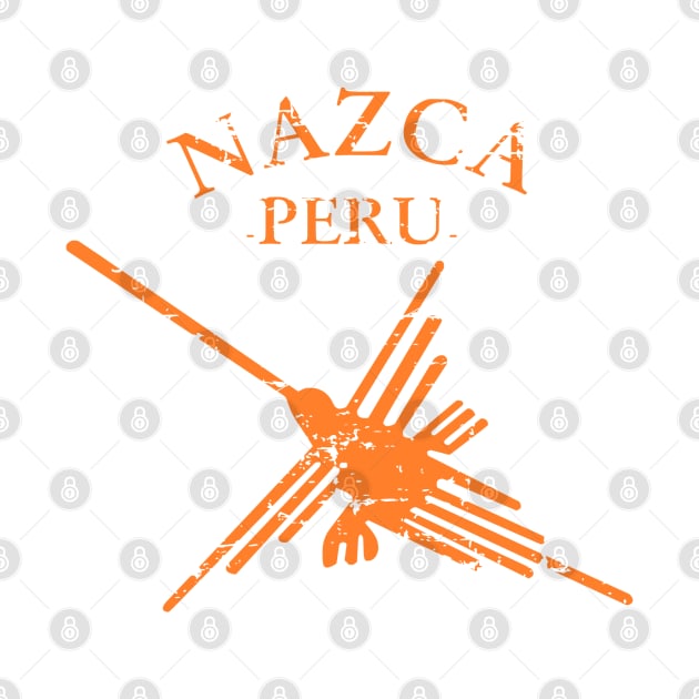 Distressed Nazca Lines Hummingbird by Braznyc