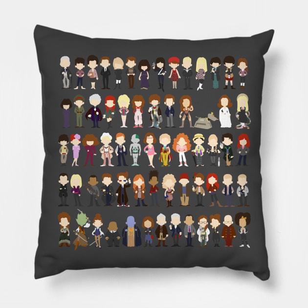 Who and friends Pillow by SpacebatDesigns 
