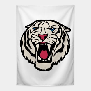 White Tiger Roar Tapestry