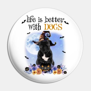 French Bulldog Witch Hat Life Is Better With Dogs Pin