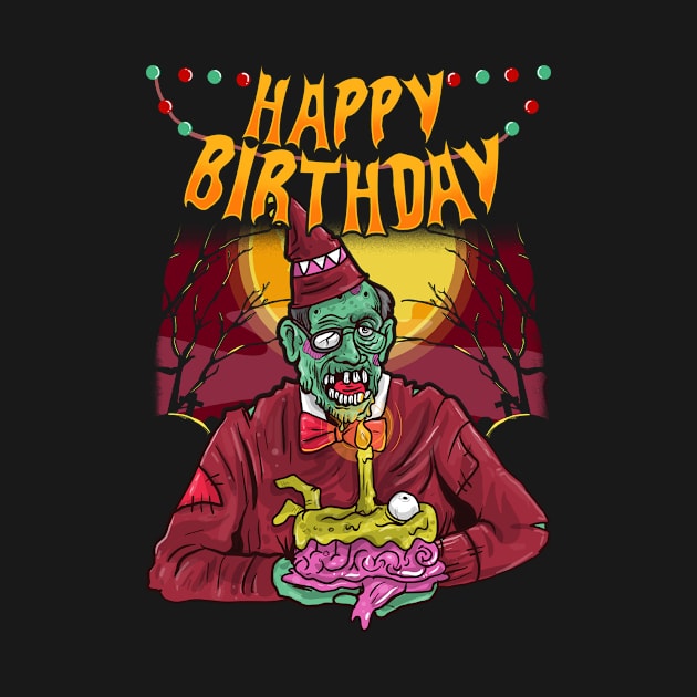 Zombie Funny Halloween Birthday Gift T-Shirt by Dr_Squirrel