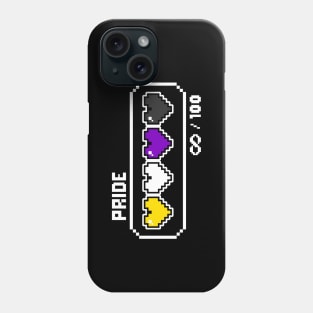 Non-binary Pride Videogame Life Bar Hearts Phone Case