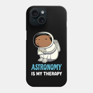 Astronomy is my therapy cartoon Capybara Phone Case