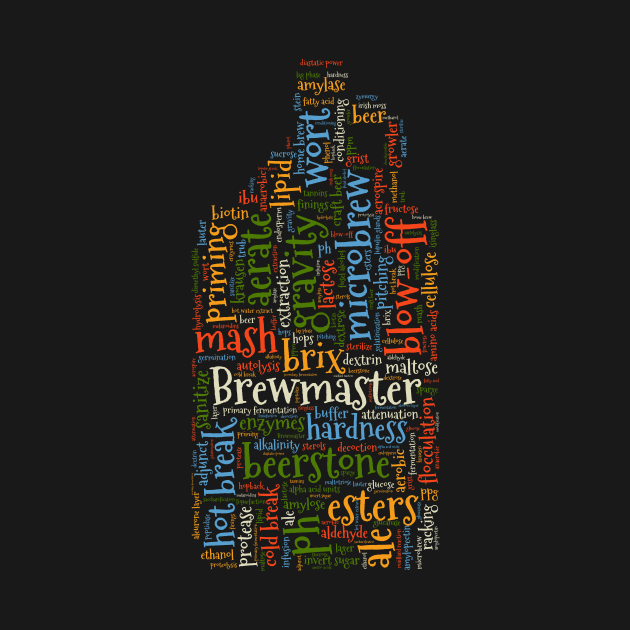 Brewmaster T-Shirt with 100+ Beer Terms for Home Brewers by SecondActTees