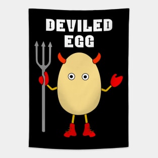 Deviled Egg White Text Tapestry