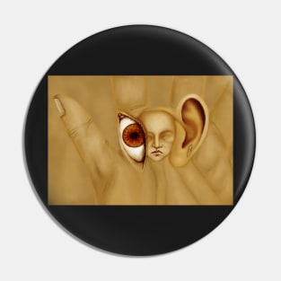 Hear, See, Speak - digital painting version 1 Pin