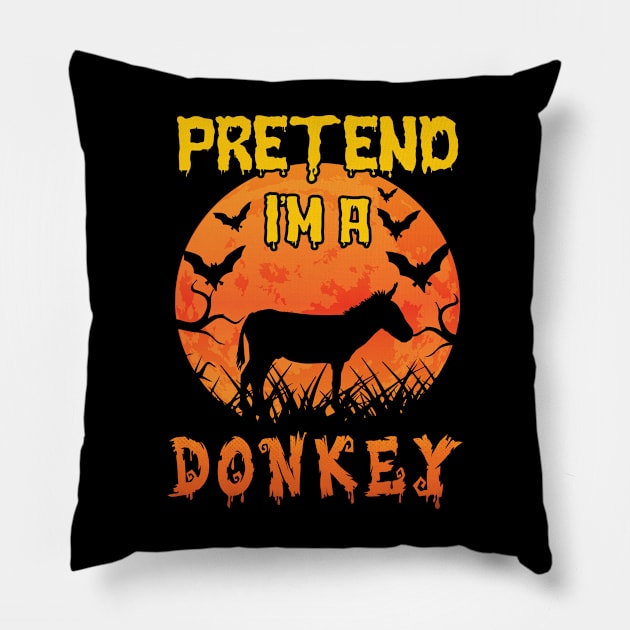 Lazy Halloween Costume Funny Pretend I'm A Donkey Pillow by Charaf Eddine