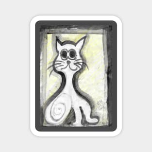 white cat - 2 Magnet