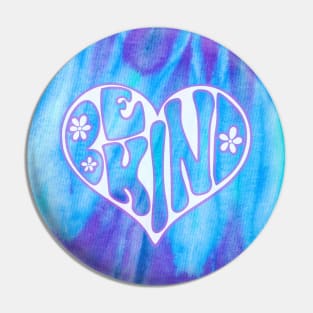 Be Kind Blue and Purple Tie Dye Pin