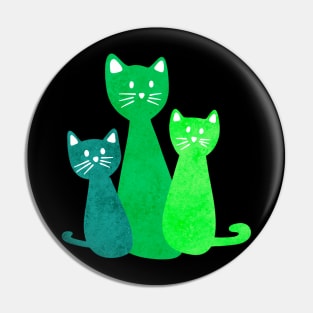 Green Cats Pin