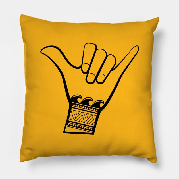 Shaka hand sign. Pillow by CraftCloud