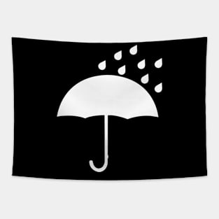 Umbrella and raindrops minimal design Tapestry