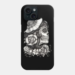 Female skeleton day of the dead. Phone Case