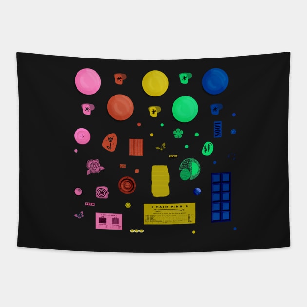 1960s Mod Mood Aesthetic Sheet Tapestry by LochNestFarm