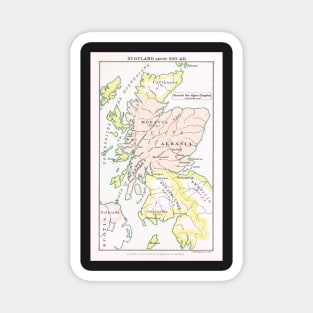 Map of Scotland in 850 AD Magnet