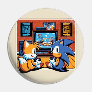 Hedgehog Retro Co-op Classic Pin
