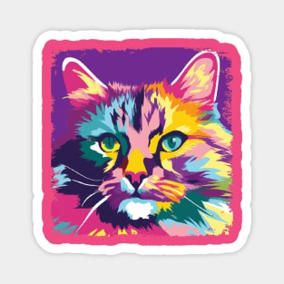 Siberian Cat Pop Art - Cat Lover Gift Magnet