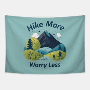 Hike More Worry Less Mountain Tapestry