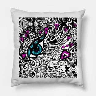 I have Got My Eye on You Miniature Tangle 14 Var 2 Pillow