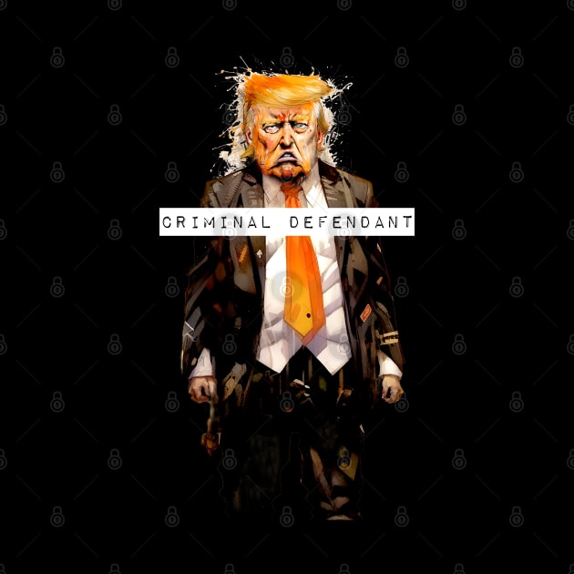 Donald Trump: Criminal Defendant On a Dark Background by Puff Sumo