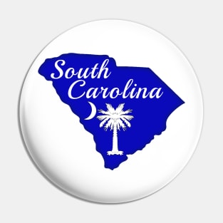 South Carolina State Shape, Palmetto Tree, Moon Pin