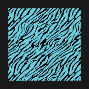 cyan tiger stripe pattern T-Shirt