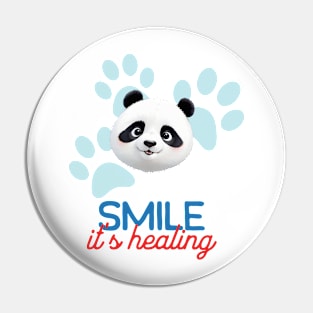 Cute Panda Minimalist Style Art | Smile, it's healing Pin