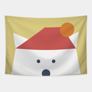 Peek-a-Boo Bear with Red and Orange Hat, Navy and Gold Tapestry