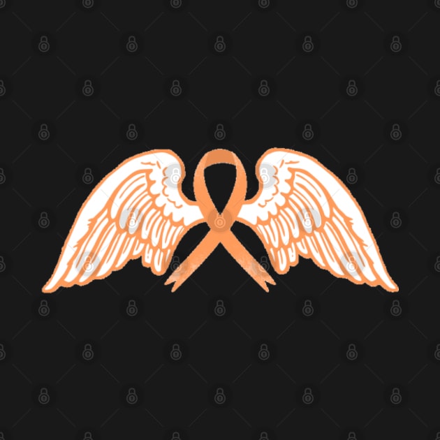 Orange Awareness Ribbon with Angel Wings by CaitlynConnor