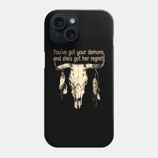 Feel Like A Brand-New Person But You'll Make The Same Old Mistakes Bull Skull Phone Case