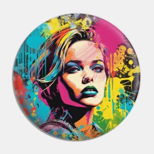 Retro Pop Art Cyberpunk Girl Pin