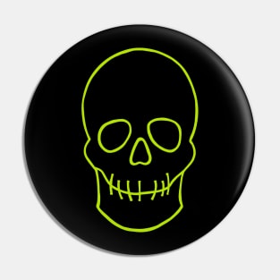 Skull - Lime Green and Black Pin