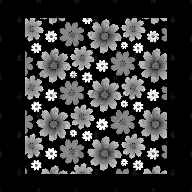 Black and white flower pattern by Spinkly