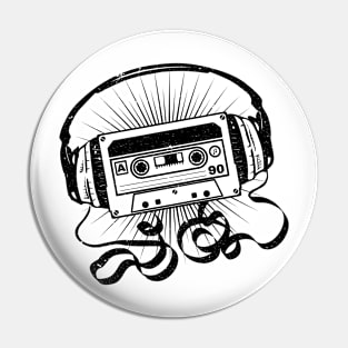 REWIND (Cassette & Retro Headphones) Pin