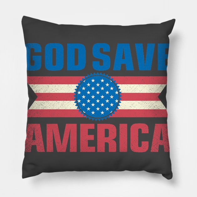 God Save America Pillow by Sofiia Golovina