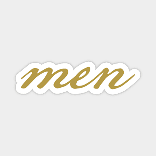 Men Christmas Gift Minimal Typography Gold Script Magnet