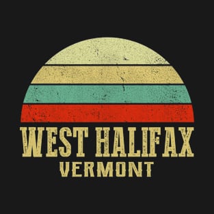 WEST HALIFAX VERMONT Vintage Retro Sunset T-Shirt