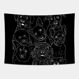 Cute Dogs Line Art Tapestry