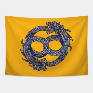 Ouroboros Quetzalcoatl Mexican Design Tapestry