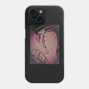 pink art deco geisha girl by Jackie Smith for House of Harlequin Phone Case